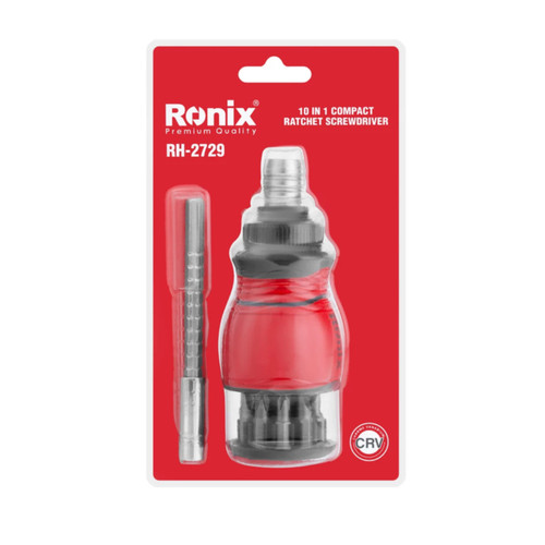 پیچگوشتی جغجغه ای مشتی با متعلقات (دارای 10 عدد سر پیچگوشتی) مدل RH-2729 رونیکس